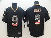 Nike Saints 9 Drew Brees Black USA Flag Fashion Limited Jersey,baseball caps,new era cap wholesale,wholesale hats